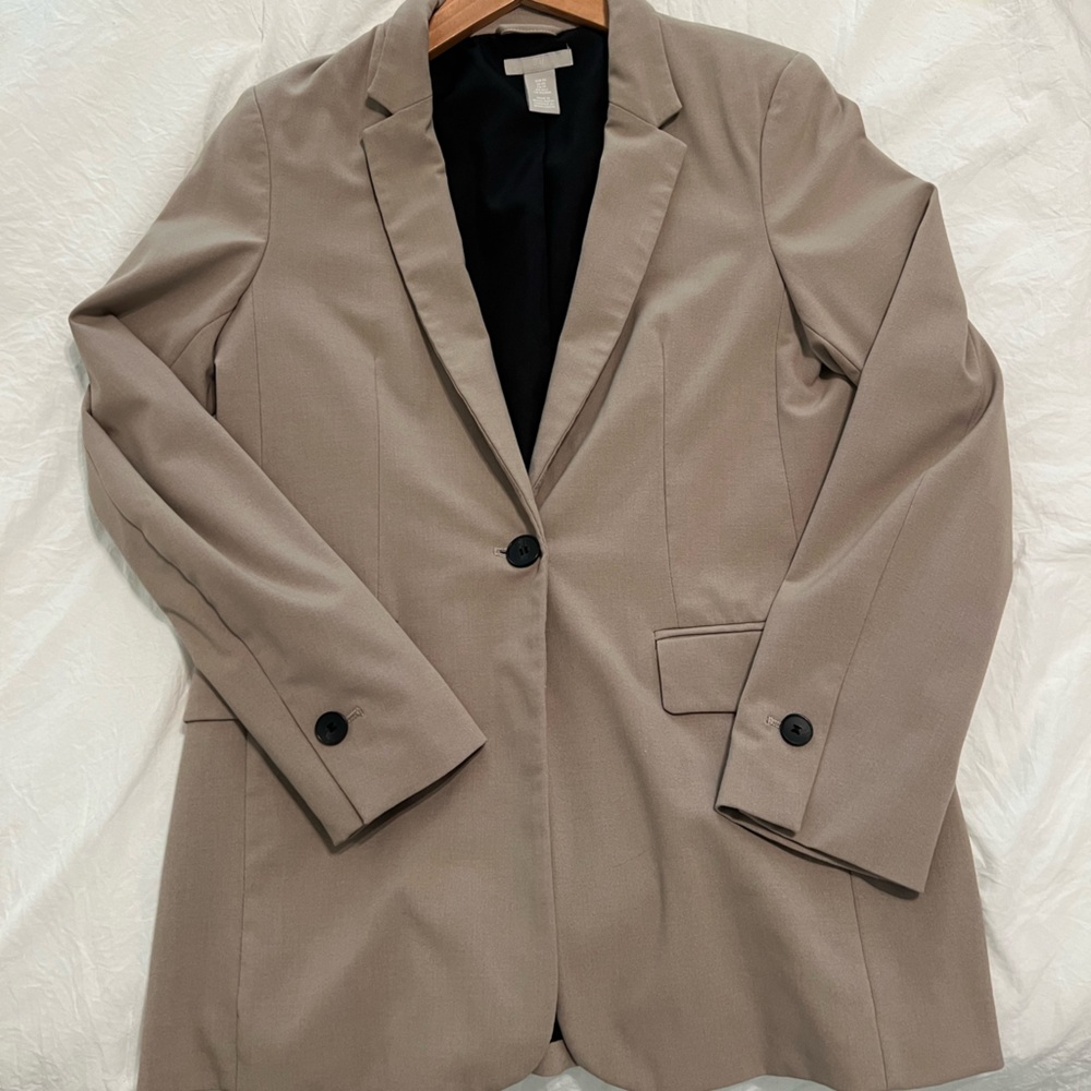 H&M Beige Blazer with Black Interior